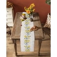 thumbnail image 5 of ERUNPONLY Yellow Fruit Table Runner - 90 Inch Long Vintage Country Leaves Berries Blue Plants Cotton and Linen Blended Dress Scarves Farmhouse Table Runner for Kitchen Dining, Coffee Table, 13"x90", 5 of 8
