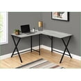 thumbnail image 6 of Desks, Modern L-Shaped Corner Computer Desk 55”, Grey Laminate & Black Metal | Grey | MDF, 6 of 12