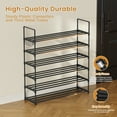 thumbnail image 2 of Riousery 6-Tier Shoe Rack, Metal Shoe Organizer with Hook, 40"L x 12"W x 44"H, Holds up to 45 Pairs for Entryway or Closet, Black, 2 of 7