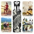thumbnail image 5 of Zebras and Leaves Sports Bottle with Straw Stainless Steel Water Jug Portable Thermal Cup Leak-proof 600ML, 5 of 9