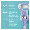 thumbnail image 4 of Venus Deluxe Smooth Swirl Razor for Women, 5 blades, Manual Razor, Handle + 2 Razor Blade Refills, Purple, 4 of 11