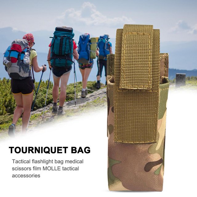 Escalada Bolsa de torniquete Molle para emergencias médicas al aire libre, soporte EDC (camuflaje CP)
