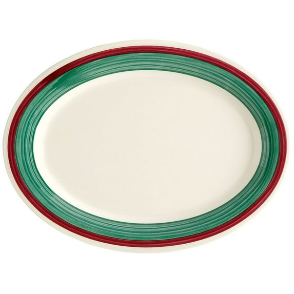 G.E.T. Melamine Plastic Oval Serving / Dinner Platter, 9.75" x 7.25", Diamond Portofino (Set of 12)