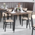 thumbnail image 3 of BizChair Set of 2 Commercial Grade Dining Chairs with 500 LB. Capacity Black Steel Frame, Solid Wood Seat, and Boomerang Back, Natural Birch Finish, 3 of 12