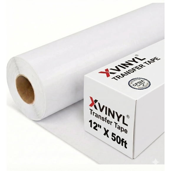 Xvinyl Transfer Tape for Vinyl - Clear Grid 12�x50FT Transfer Tape Roll Works Great with Oracal 651, 631 and Cricut Vinyl