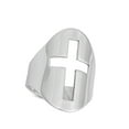 thumbnail image 4 of Large Wide Cutout Cross Christian Ring .925 Sterling Silver Band Jewelry Female Male Unisex Size 6, 4 of 4