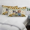 thumbnail image 4 of Spring Dog Throw Pillow Covers, Sunflower Daisy Botanical Rustic Soft Breathable Pillow Cases with Invisible Zipper for Sleeping, King Size Pillowcases for Couch Bed Sofa Chair 20x36 Inches, 4 of 9