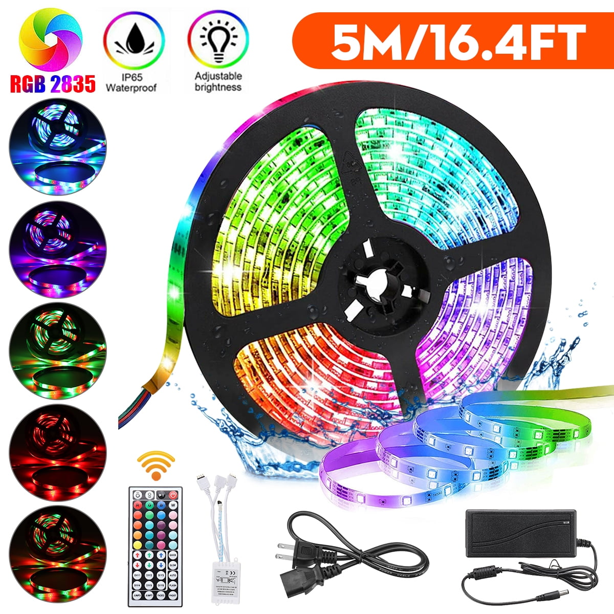 MAX 64FT Flexible Strip Light RGB LED SMD Remote Fairy Lights Room Party Bar TV# 