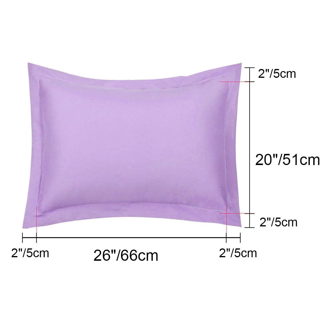 Unique Bargains Pillowcases Soft Microfiber Pillow Shams Set of 2 Standard Lavender