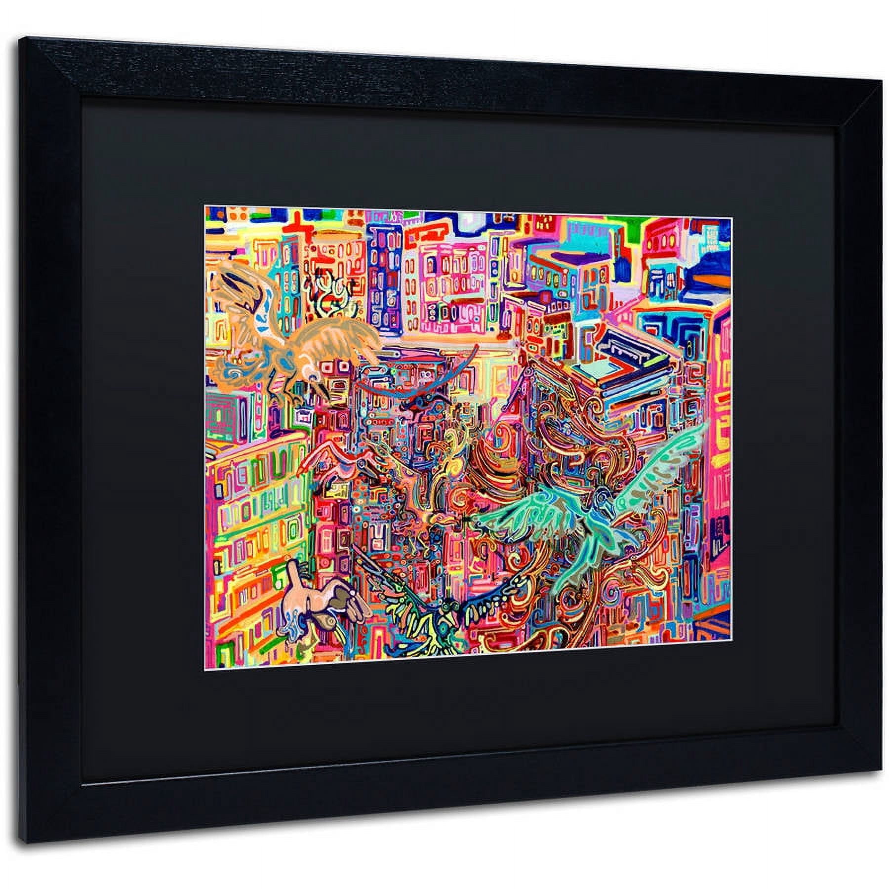 Trademark Fine Art "Friends" Canvas Art by Josh Byer, Black Matte, Black Frame