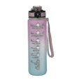 thumbnail image 2 of Botella de agua deportiva de 1 litro a prueba de fugas, jarra para gimnasio, fitness, con escala de tiempo, botella para beber motivacional, 2 of 3