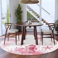 thumbnail image 3 of Pink Coastal Round Area Rug 7Ft Washable Circle Rugs for Dorm Laundry Room, Summer Ocean Coral Jellyfish Seahorse Starfish Non-Slip Carpet Floor Mats Indoor Outdoor Carpet Runner Aesthetic Home Decor, 3 of 8