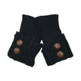 thumbnail image 1 of lionlar 1Pairs Womens Boot Cuffs Knitted Slouch Button Design Slim Winter Warm Boot black, 1 of 9