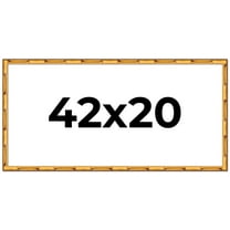 42x20 Frame Gold Bamboo Solid Wood Picture Frame | 1 Inch Moulding Width | Interior Frame Depth