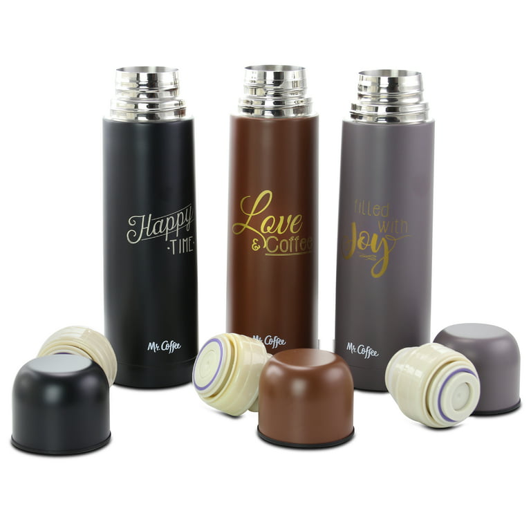 Mr. Coffee Luster Javelin 3 Piece 16 Ounce Stainless Steel Thermal Travel Bottle Set in Assorted