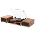thumbnail image 3 of Udreamer Record Player,Vinyl Bluetooth Record player with speakers, Turntables for vinyl records, Brown,Lights Logo, 3 of 15