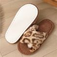 thumbnail image 5 of EKVAHL Women's Fuzzy Open-Toe House Slippers with Memory Foam - Leopard Print Cheetah Plush Cozy Cute Slipper Indoor/Outdoor Soft Slip On Slides Gifts for Women Mom Her Ladies, 5 of 6