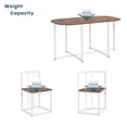 thumbnail image 6 of Bellemave 7-Piece Dining Table Set with Faux Marble, Modern 55 Inch Kitchen Table Set for 6 with 2 Middle Chairs and 4 Triangular Chairs, Industrial Table and Chairs with Metal Frame (White+Cherry）, 6 of 11