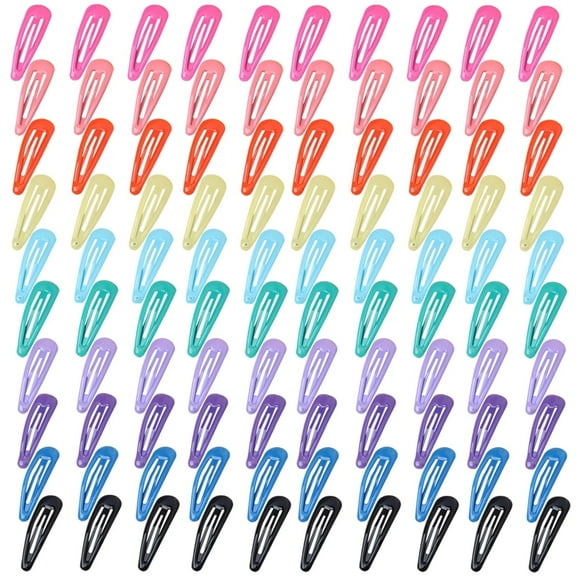 Zhuge 100Pcs Hair Clips No Slip Metal Snap Barrettes Colorful Hair Pins Hair Accessories for Girls Women