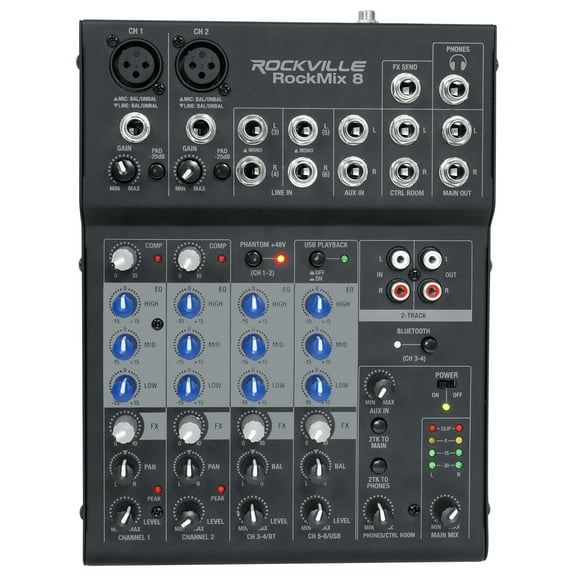Rockville ROCKMIX USB Computer Recording Interface Mixer w/Compressor Bluetooth