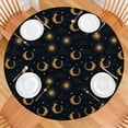 thumbnail image 2 of Dark Blue Sun Moon Wreath Pattern Round Fitted Tablecloth with Elastic Edge,Dining Table Cover Waterproof,Outdoor Round Tablecloth for Camping,Dining,Indoor and Outdoor, 2 of 7
