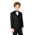 thumbnail image 2 of B-Caesar Black 5Pc Tuxedo Boy Suit Including Shirt And Bow Tie By Alberto Nardoni Brand Designer, 2 of 3