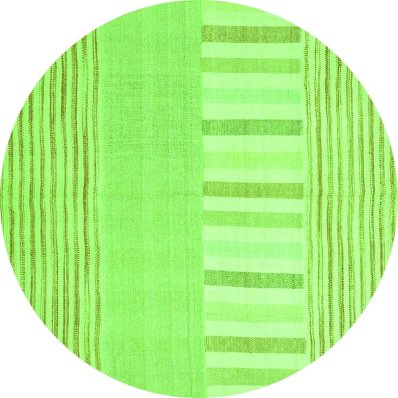 Ahgly Company Indoor Round Abstract Green Contemporary Area Rugs, 5' Round