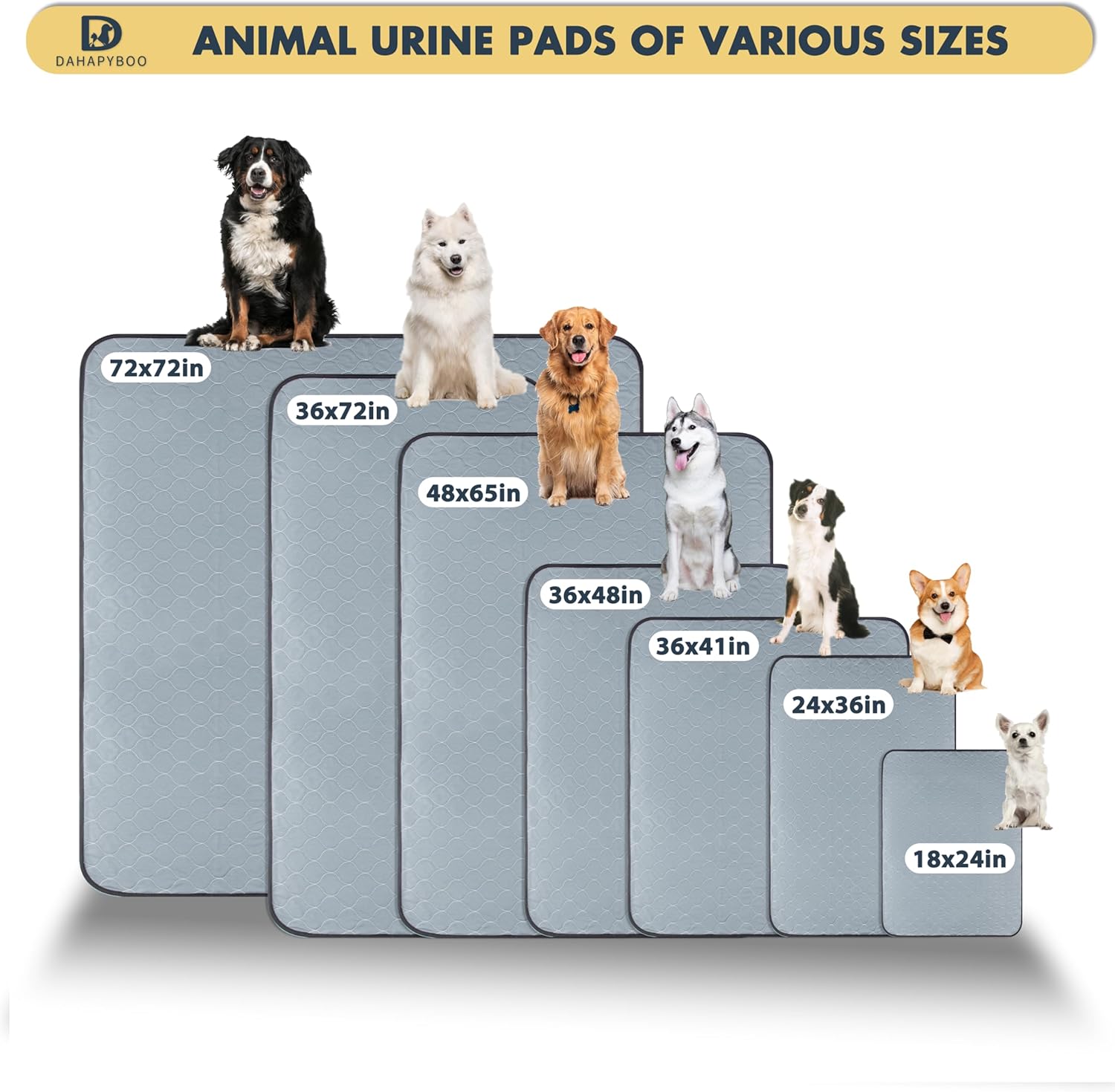 Dahapyboo Washable Reusable Puppy Pads, 18"x24", 6 Pack photo 3