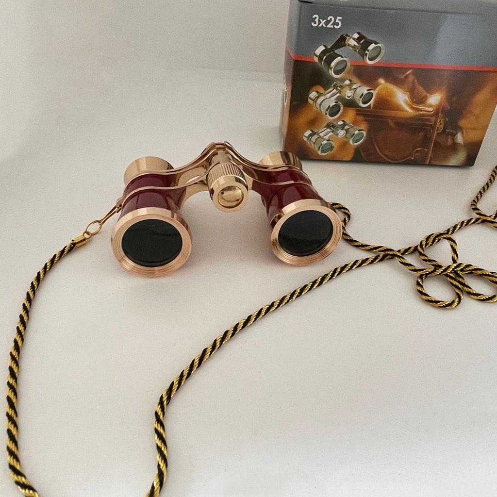 ZPAQI Opera Glasses Binoculars 3X25 Theater Glasses Mini Binocular Compact Lightweight with Chain Adults Kids Women in Concert