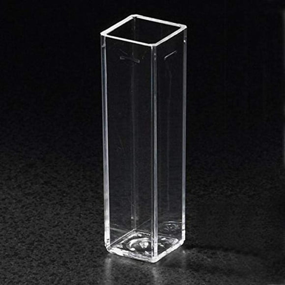 Globe Scientific 111137 Polystyrene Square Spectrophotometer Cuvette, 4 Clear Sides, 4.5Ml Capacity (Case Of 500)