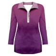 thumbnail image 3 of Harpily Women's Casual Top Women's V Neck 3/4 Sleeve Tops Quarter Zip Collared Shirts Shirts Summer Tees, 3 of 3