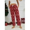 thumbnail image 6 of U2SKIIN Women Fleece Pajama Pants, Comfy Plaid PJ Bottoms For Women with Pockets Soft Warm（Dark red-Christmas tree, Small）, 6 of 7