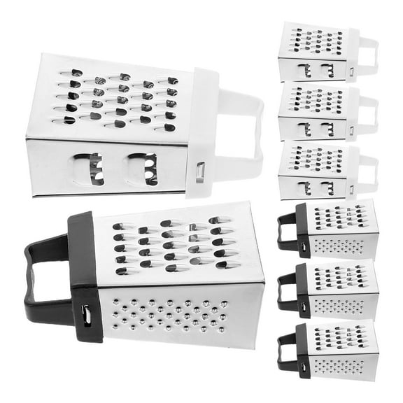 Hemoton 8pcs Mini Cheese Grater Stainless Steel Four-Sided Box Grater Multi-Function Vegetable Slicer Kitchen Tool For Shredding Cheese Garlic Carrot And More