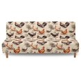 thumbnail image 2 of SCRAWLGOD Rooster Hen Print Armless Sofa Cover Anti Scratch Stretch Sofa Cover Washable 1 Piece Couch Slipcover for Living Room Decorative, 2 of 9