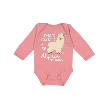 

Inktastic Oma s You Say Alpaca My Bags Gift Baby Boy or Baby Girl Long Sleeve Bodysuit