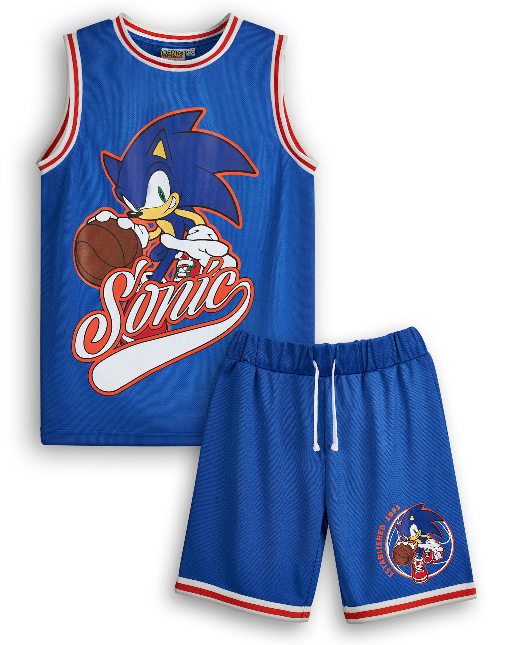 Sonic the Hedgehog Boys Blue 2 Piece Basketball Set
