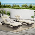 thumbnail image 2 of PAPROOS Outdoor Chaise Lounge Chair Set of 2, Wicker Outdoor Lounger Recliner with 5-Level Adjustment Backrest, Modern Patio Lounge Chair for Poolside, Garden, khaki, 2 of 9