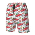 thumbnail image 2 of Yiaed Watercolor Red Truck And Fir Tree Print Men's Swim Trunks with Lining Quick Dry Sports Shorts Beach Shorts Boardshorts-X-Large, 2 of 5
