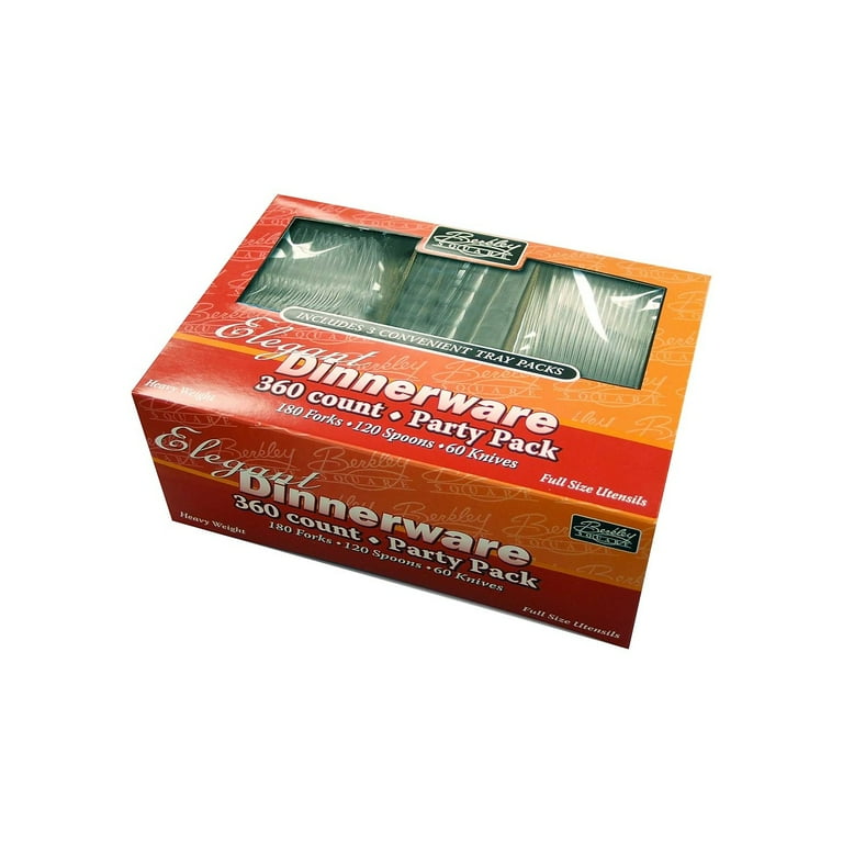 Heavyweight Party Pack, Forks, Knives, Spoons, Clear, 360/Pack Heavyweight Party Pack, Forks, Knives, Spoons, Clear, 360/Pack