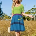 thumbnail image 4 of Vestido de verano de manga corta del circo más grande del mundo, vestidos coreanos para mujer, estilo coreano., 4 of 7