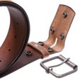 thumbnail image 3 of 1 3/4" snap on Embossed Vintage Cowhide Thick Leather Casual Jean Belt, 3 of 4