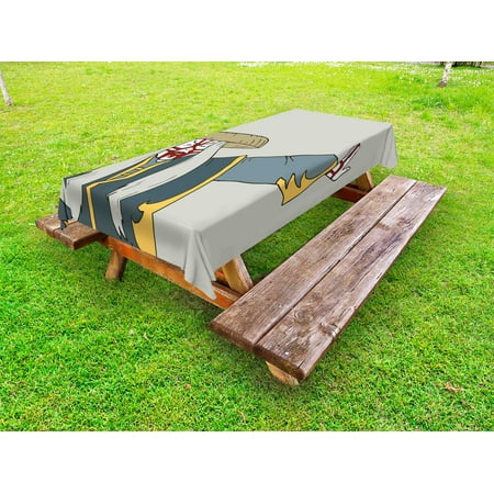 

Kabuki Mask Outdoor Tablecloth Old Japanese Person Performing Arts in the Far Eastern Culture Design Elements Decorative Washable Fabric Picnic Tablecloth 58 X 104 Inches Multicolor by Ambesonne