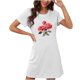 thumbnail image 1 of Camisón corto de talla grande para mujer, camisón de manga corta con estampado de pecho a la moda, camisón para mujer, 1 of 2