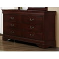 thumbnail image 3 of GTU Furniture Classic Louis Philippe Styling Deep Cherry 5Pc Queen Bedroom Set, 3 of 6