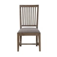 thumbnail image 4 of Wooden Chair with Fabric Upholstered Seat and Slat Style Back Set of 2 Oak Brown and Gray - Saltoro Sherpi, 4 of 5