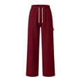 thumbnail image 6 of Homenesgenics Big and Tall Cargo Pants Men 2026 Casual Pockets Elastic Waist Sweatpants Work Trousers Wine XXXL, 6 of 7