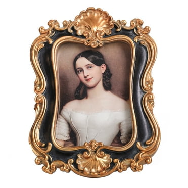 S GMOMENT Antique Frames 2.5x3.5 Wallet Size Picture Frame Black and Gold Vintage Picture Frames Mini Picture Frames Ornate Picture Frames Vintage Decor