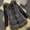 New Fashion Winter Women Imitation Fox Fur Coat PU Leather Long Sleeve Jacket Keep Warm Outwear Lady Casual Overcoat S-3XL