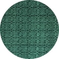 thumbnail image 1 of Ahgly Company Indoor Round Abstract Turquoise Blue Modern Area Rugs, 6' Round, 1 of 4