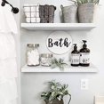 thumbnail image 2 of Floating Shelves for Wall 23.6" Long - Wall Mounted Shelf Bathroom Kitchen Living Room Bedroom Farmhouse Home Decor Display Bookshelf Large 23.6 x 9.3 inch Set of 2, White (008-60W), 2 of 9